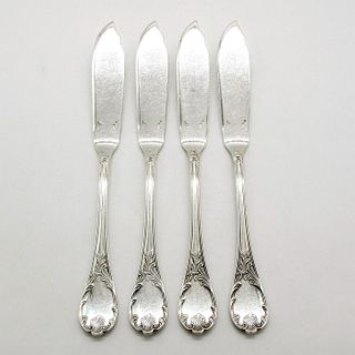 4pc Christofle Marly Pattern Silver Butter Knives
