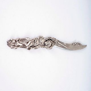 French Art Nouveau Letter Opener with Mermaid Handle Pewter
