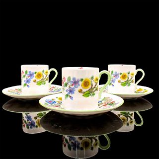 6pc Shelley England Demitasse Cup and Saucer Set, Hedgerow
