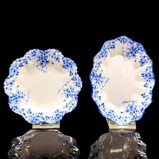 2pc Shelley England Sweet Meat/Nut Dishes, Dainty Blue