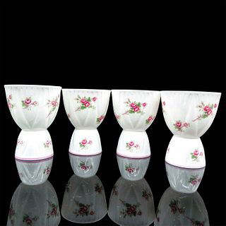 4pc Shelley England Double Egg Cups, Bridal Rose