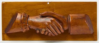Wooden Plaque Love Token Handshake
