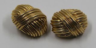 JEWELRY. Pair of Tiffany & Co. 18kt Gold Earrings.