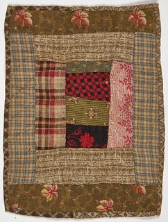 Pieced Squares and Bars Doll Quilt