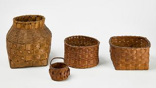 Four Native American Splint Baskets