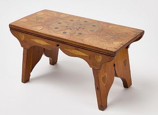 Sailor Made Footstool with Wood Inlaid