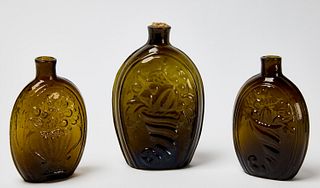 Three Early Cornucopia Flasks