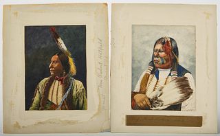Two Watercolor of Native Americans