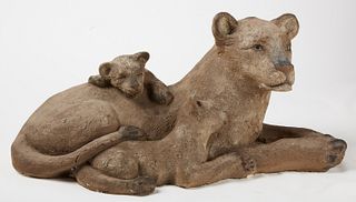 Cat & Cubs Sculpture
