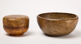 Burl Bowl and covered Bowl