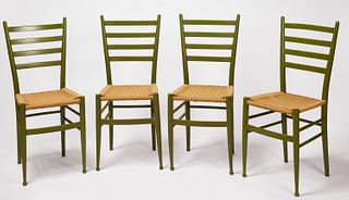 Four Green Gio Ponti Chairs