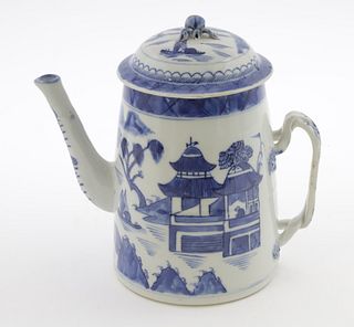 Canton Lighthouse Teapot, 19th Century
