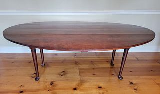 English Oak Queen Anne Style Oval Drop Leaf Dining Table