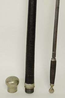 Paktong Pommel Handled Sword Walking Stick, late 19th Century