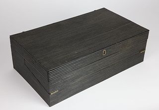Anglo Indian Carved Ebony Traveling Desk Box, circa 1820