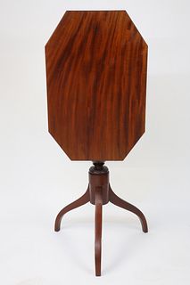 Mahogany Spider Leg Tilt Top Candlestand, 19th Century