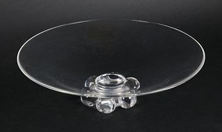 Signed Steuben Crystal Compote on Six Sphere Base