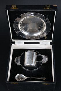 Vintage Sheffield Silver Plate Baby Place Setting
