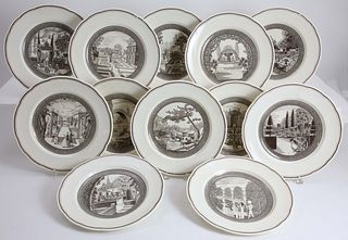Set of Twelve Wedgwood "Garden Club of America" Dinner Plates, 1st Half 20th Century