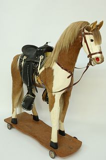 Contemporary Palomino Pony Pull-toy Rocking Horse