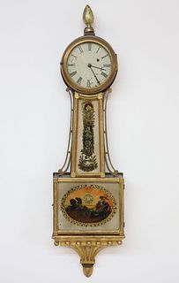 Federal "Patent Timepiece" Banjo Clock, early 19th Century