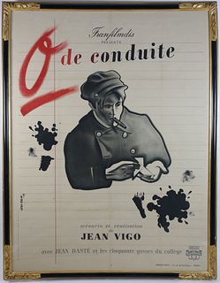 Original French Movie Poster Franfilmdis Presente  "Zero de Conduite"