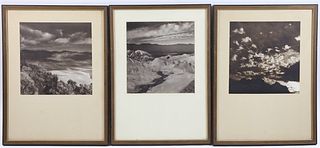 In The Manner of Ansel Adams Three Landscape Studies Photogravures in Sepia