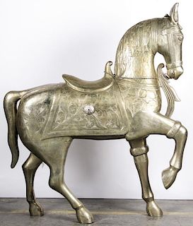 Life-size Metal Clad Horse: 73" x 65" x 18"