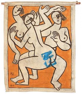 Modernist Dancing Nudes Painting After Ismael Nery