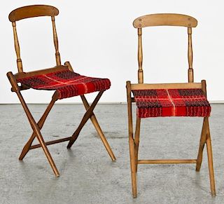 Two Civil War Era Folding Chairs