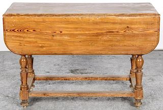 Antique Continental Hemlock Dropleaf Table