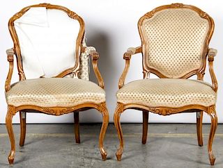 Pair Louis XV Style Armchairs.