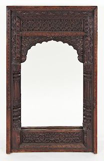 Antique Swat Valley Carved Wooden Mirror