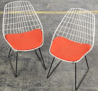 Pair Bertoia Style Side Chairs