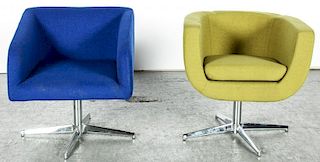 2 Modern Arne Jacobson Style Swivel Chairs