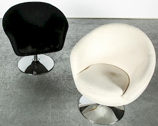 2 Modern Upholstered Swivel Chairs