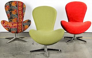 3 Modern Arne Jacobsen Style Swan Chairs