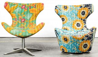 2 Modern Papilio Style Upholstered Chairs
