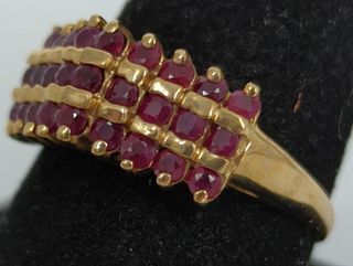 10kt Yellow Gold & Ruby Pyramid Ring