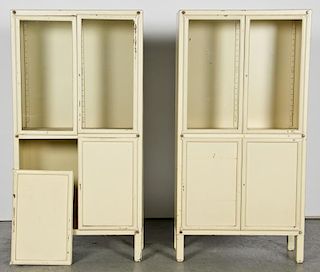 Pair of Vintage Czech Industrial Design Metal Bookcases