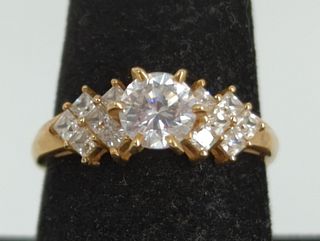 14kt Yellow Gold & Clear CZ stone Ring