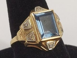 14kt Gold Vintage Diamond & Gemstone Fashion Ring