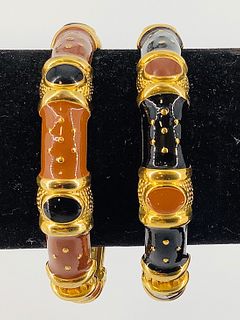Pair of Matching Enameled Bracelets From Joan Rivers