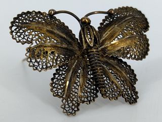Vermeil Filigree Style Butterfly Pendant