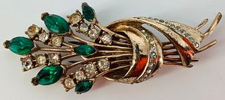 Sterling/Vermeil Dress Clip with Crystals