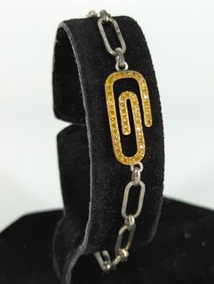 Sterling and Yellow Diamond Bracelet