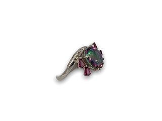 Sterling and Mystic Topaz Stone Ring
