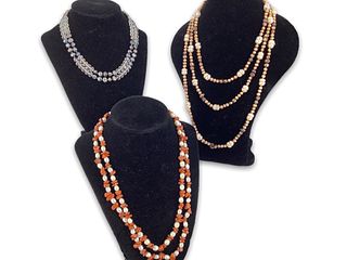 Three Pearl Fashion Necklaces