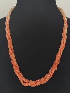 Woven Coral Statement Necklace