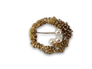 Sterling/Vermeil Pin from Mikimoto